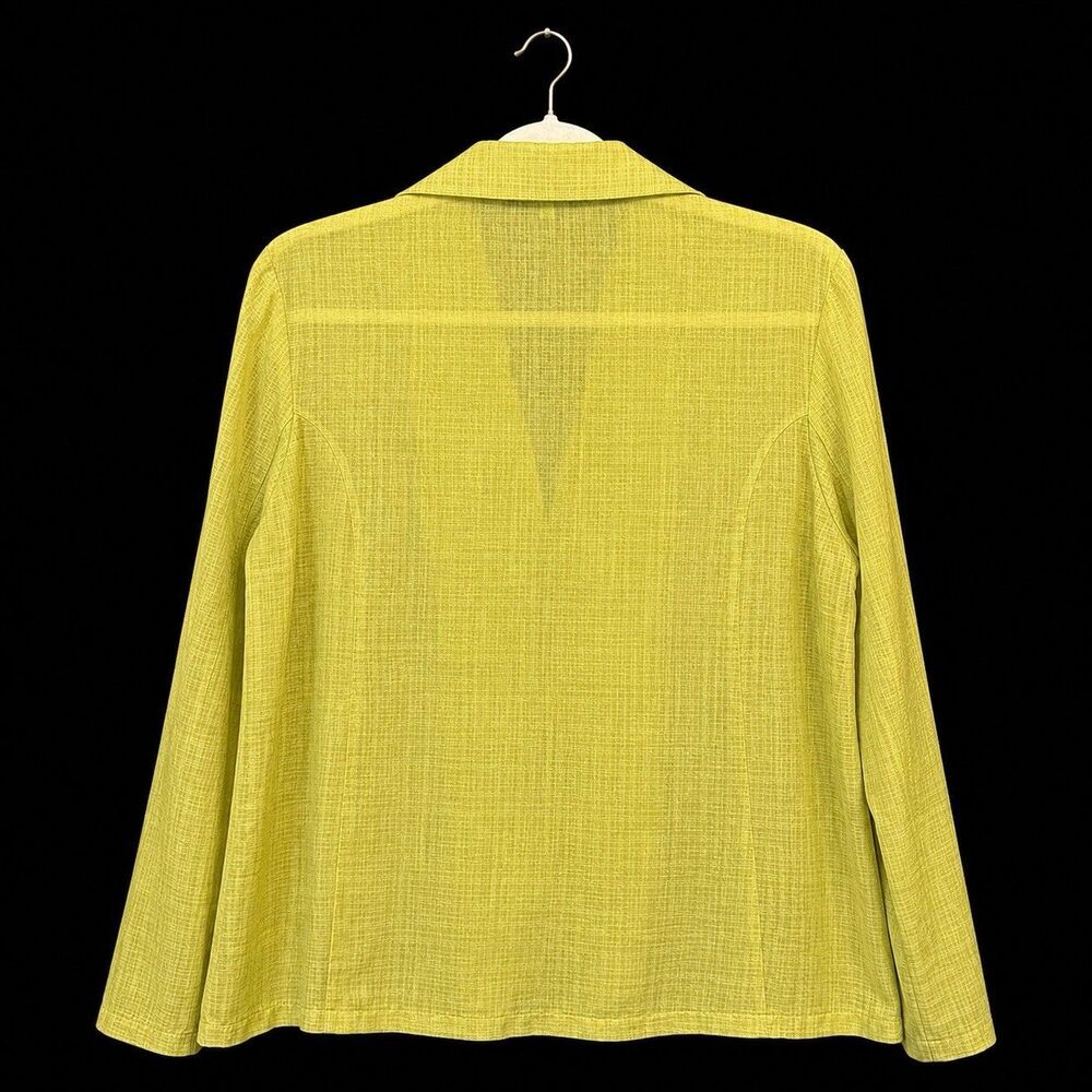 Trisha Tyler Green Sheer Long Sleeve Button Front Blouse Jacket Women Size PS - Picture 5 of 8
